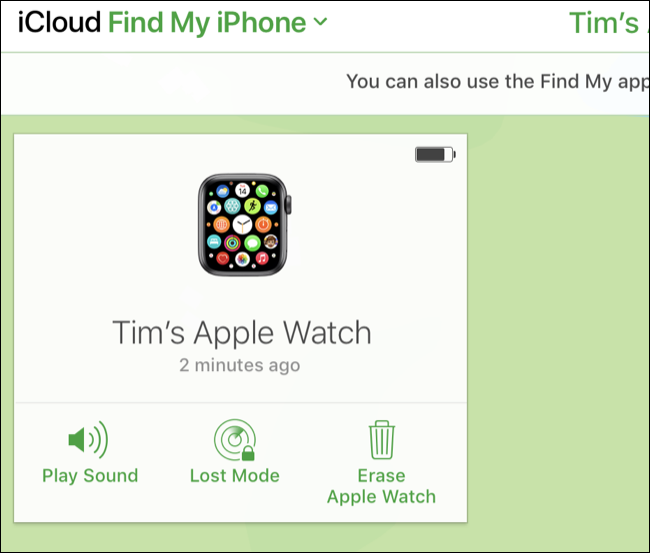 Ștergeți Apple Watch prin Find My