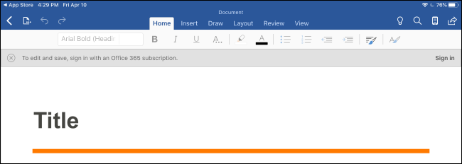 Microsoft Office per iPad