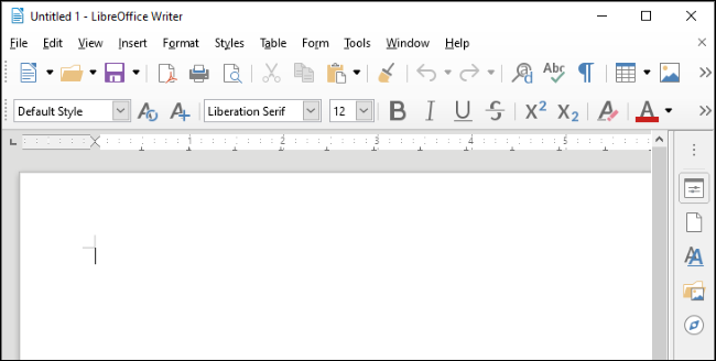 Escritor de LibreOffice en Windows 10