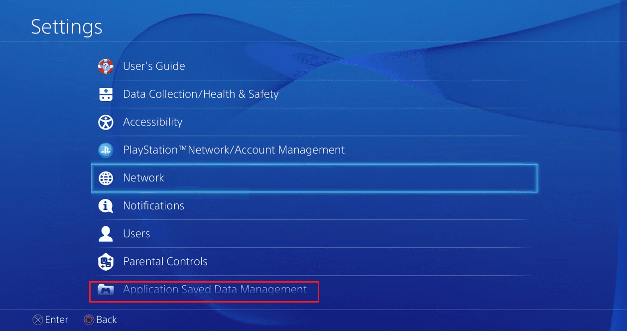 applicazione delle impostazioni ps4 salvata e gestione dei dati