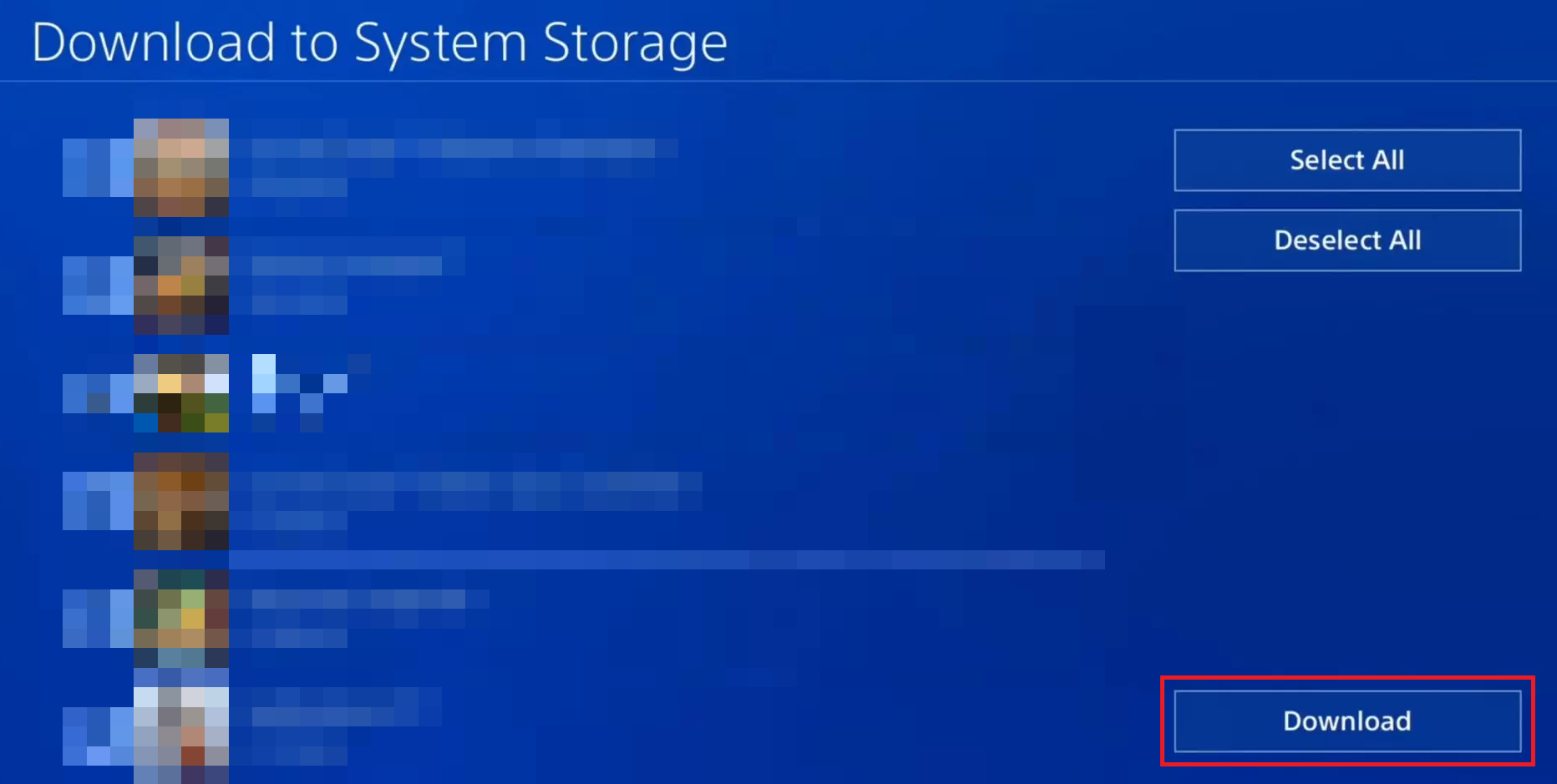 seleziona i file desiderati e scaricali nella memoria del tuo sistema PS4 | L'inizializzazione di PS4 elimina l'account PSN?