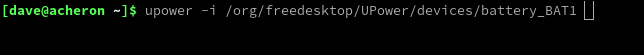 upower でバッテリーを調べる