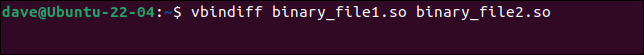在命令行上将两个二进制文件传递给 VBinDiff