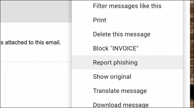 在 Gmail 中报告网络钓鱼