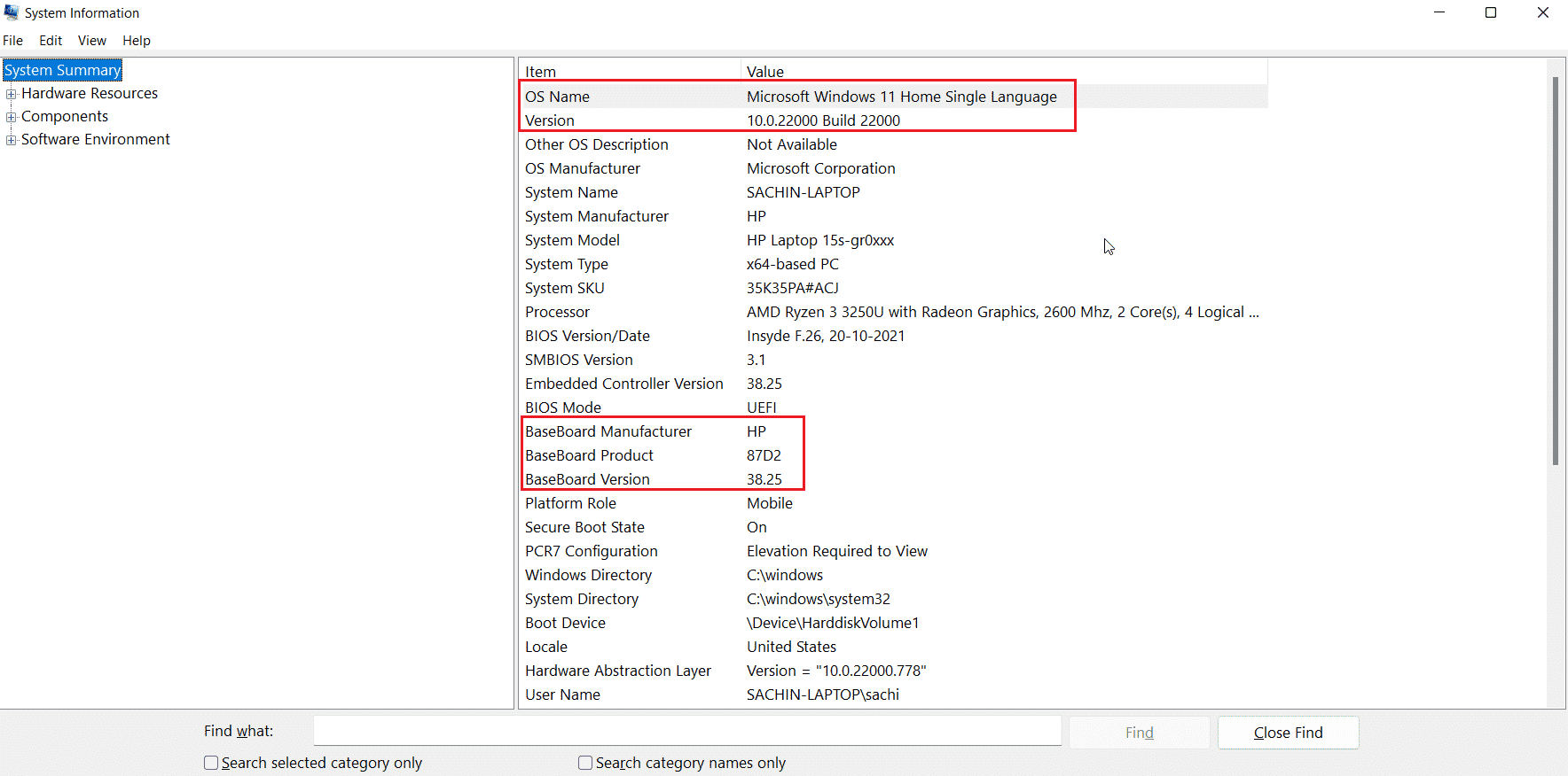 sistem info sistem operasi dan motherboard