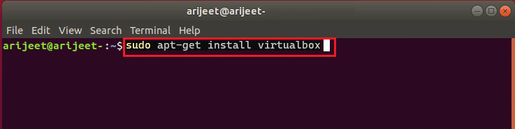 sudo apt ติดตั้ง virtualbox