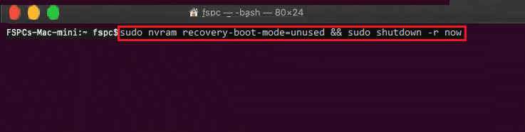 sudo nvram recovery boot mode unbenutzter sudo shutdown r now Befehl. Beheben Sie Virtualbox kann virtuelle optische Festplatte nicht einfügen