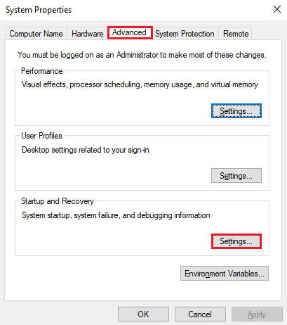 انقر فوق الإعدادات. إصلاح WHEA INTERNAL ERROR في نظام التشغيل Windows 10