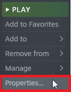 sélectionnez l'option Propriétés…. Fix Valheim continue de planter dans Windows 10