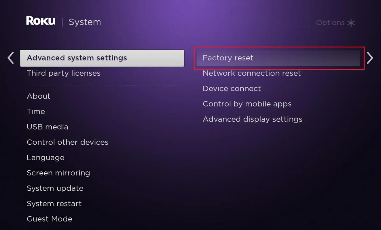 รีเซ็ตเป็นค่าเริ่มต้นจากโรงงาน แก้ไขข้อผิดพลาด Roku Low Power