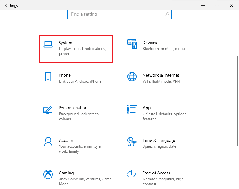 haga clic en Configuración del sistema. Arreglar Halo Infinite sigue fallando