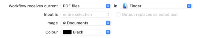 Fluxul de lucru Automator primește fișiere PDF în Finder