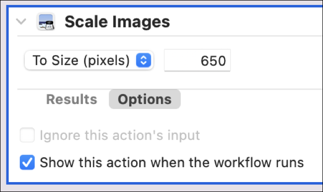 在 Automator 中缩放图像并提示尺寸