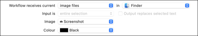 Specificați tipul de imagine în fluxul de lucru Automator