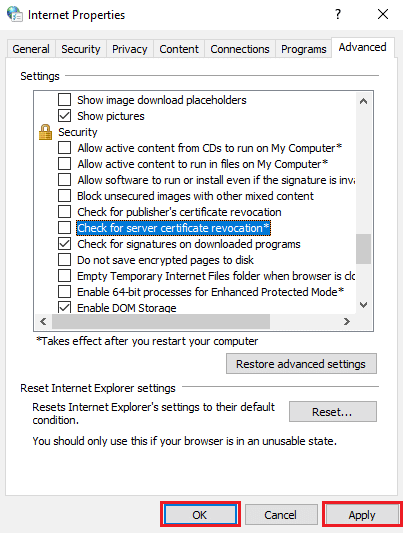 Faceți clic pe Aplicare și Ok. Remediați eroarea Outlook 0x8004102a în Windows 10