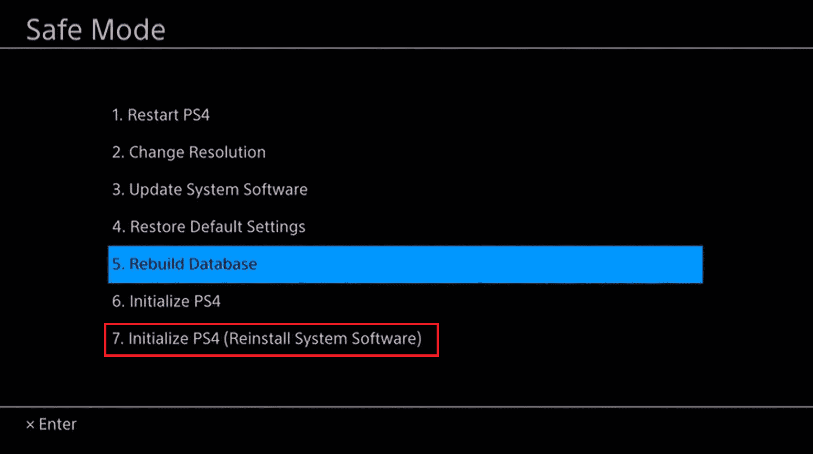 Inisialisasi PS4, instal ulang perangkat lunak sistem, mode aman PS4