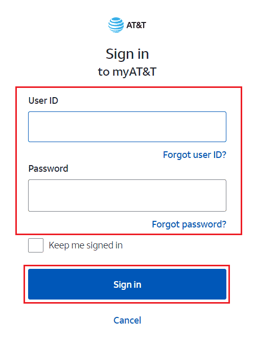 輸入您的用戶 ID 和密碼，然後單擊登錄