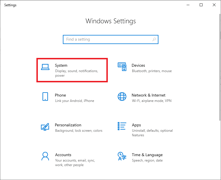 faceți clic pe Setări sistem. Remediați MultiVersus care nu se lansează în Windows 10