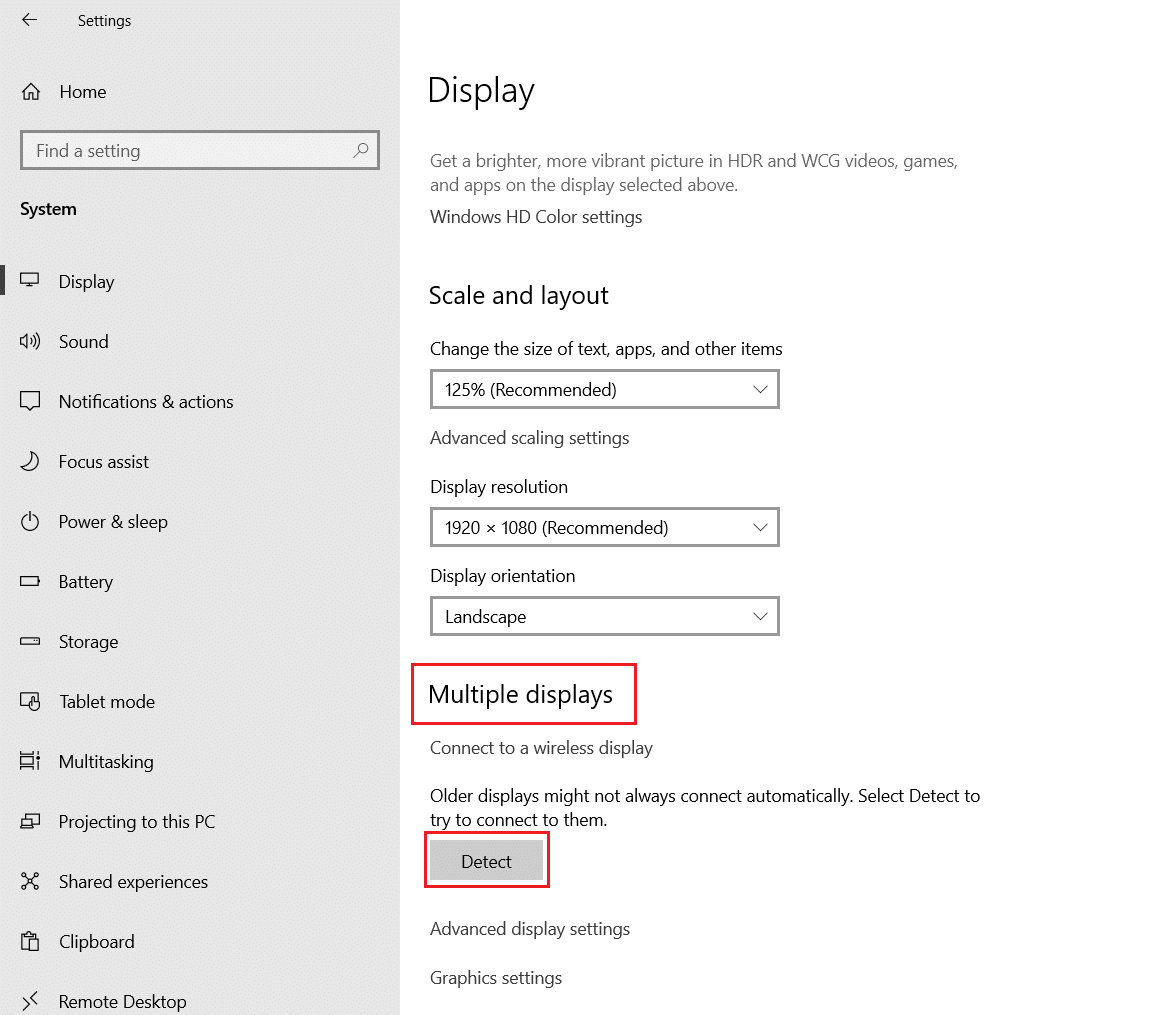 haga clic en el botón Detectar en la sección Múltiples pantallas en la configuración del sistema de visualización. ¿Cuáles son los requisitos del sistema NieR Automata?