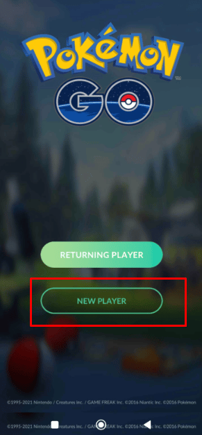 يجب عليك إدخال تاريخ ميلادك ثم النقر فوق خيار New Player لإنشاء حساب Pokemon GO جديد.