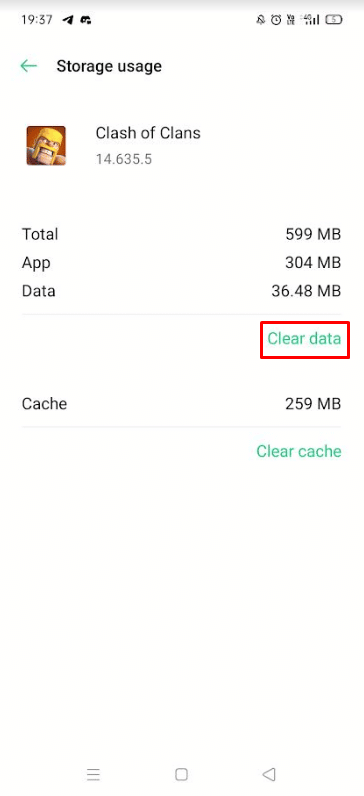Нажмите на Очистить данные | Как перезапустить без сброса Clash of Clans