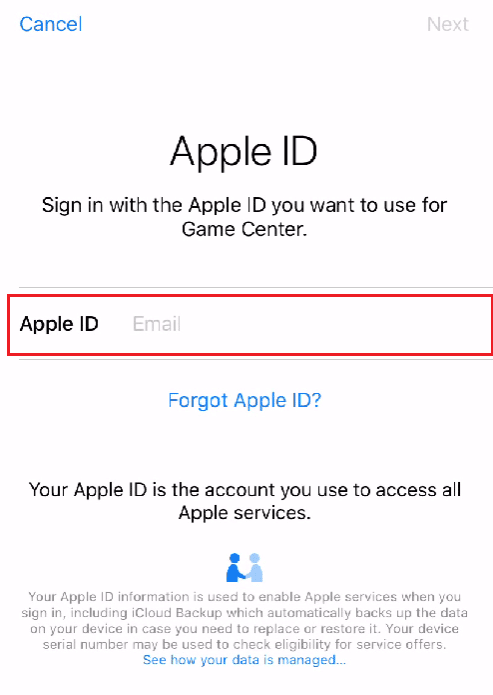 回復したいクラッシュ・オブ・クランのベースに接続されている古いアカウントの Apple ID とパスワードを入力してください