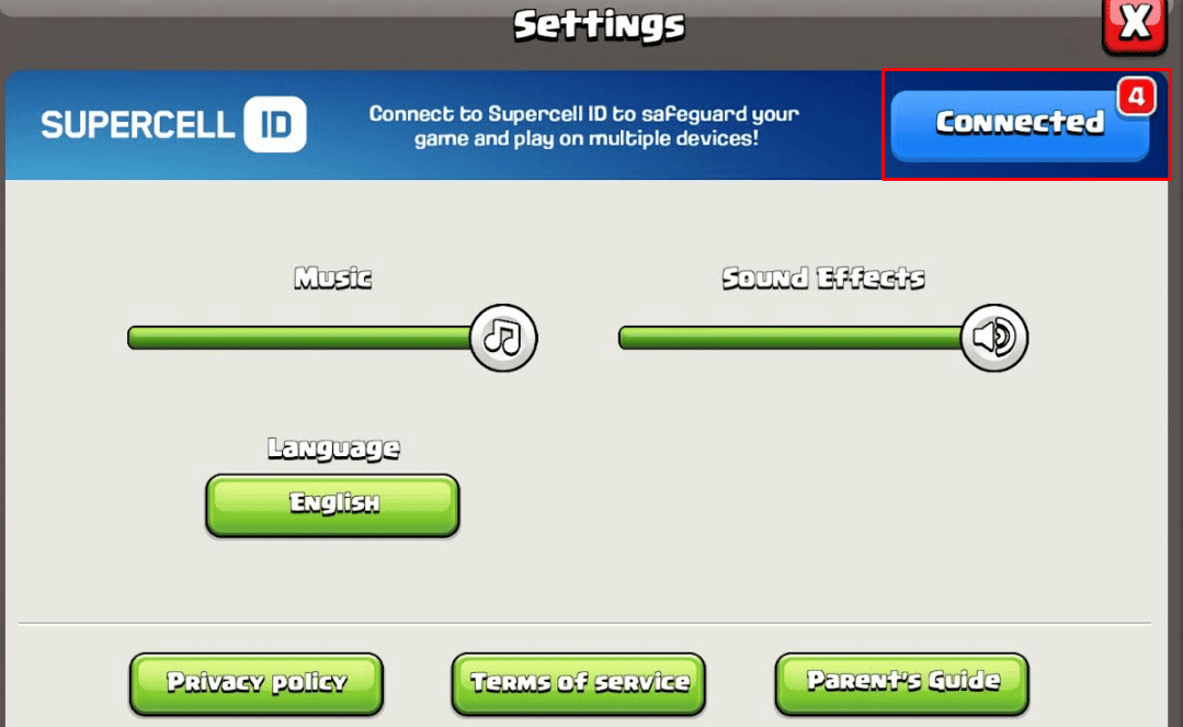 Appuyez sur Connecté | Comment redémarrer sans réinitialiser Clash of Clans