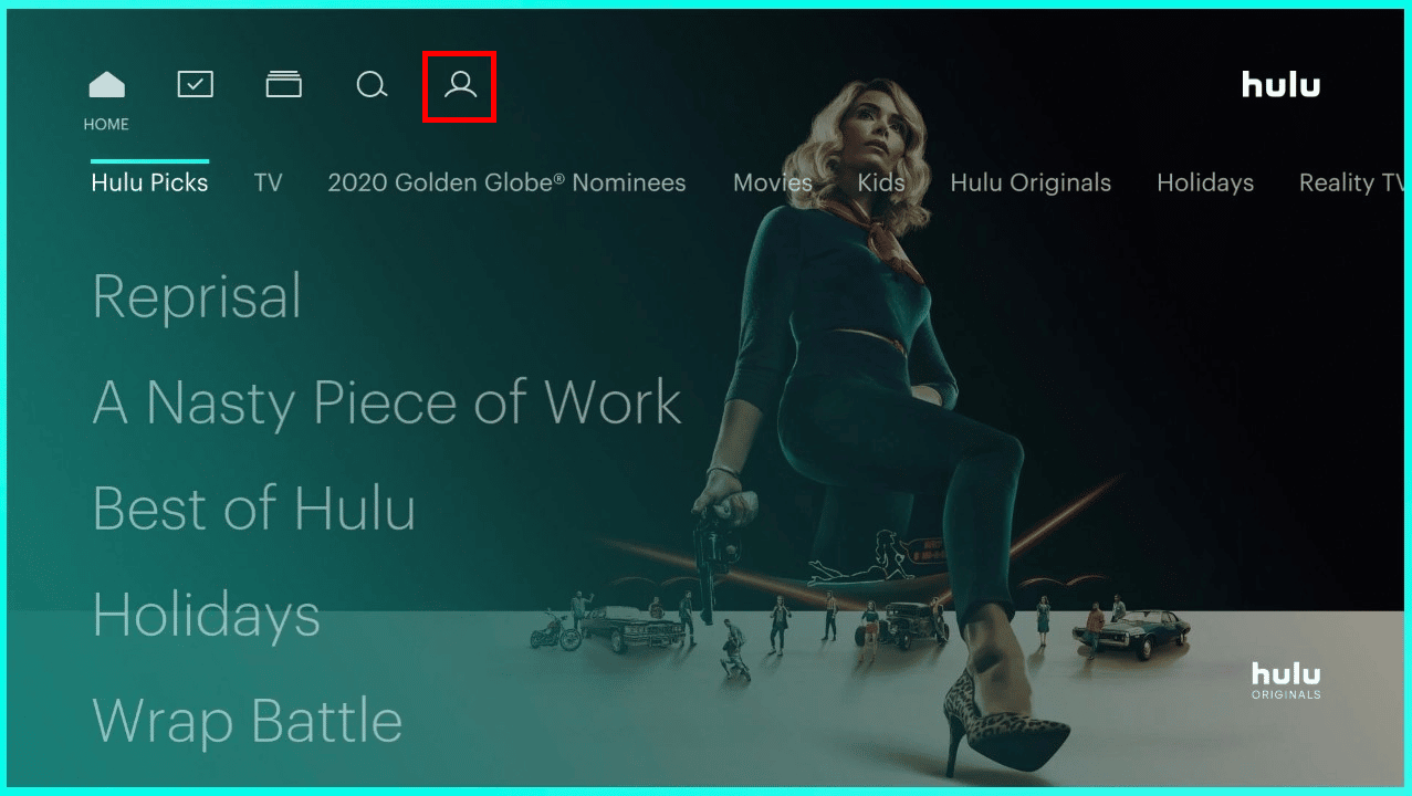 Toque no ícone do perfil. | Como gerenciar a conta Hulu. mudar planos no Hulu