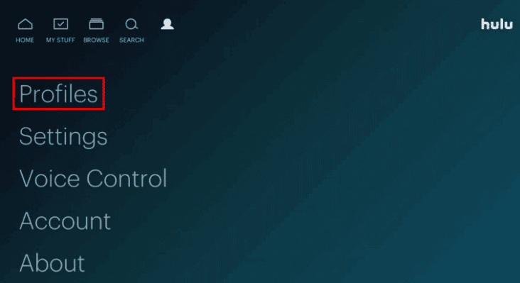 Seleziona l'opzione Profili per visualizzare tutti i profili attualmente utilizzati | cambiare i piani a Hulu