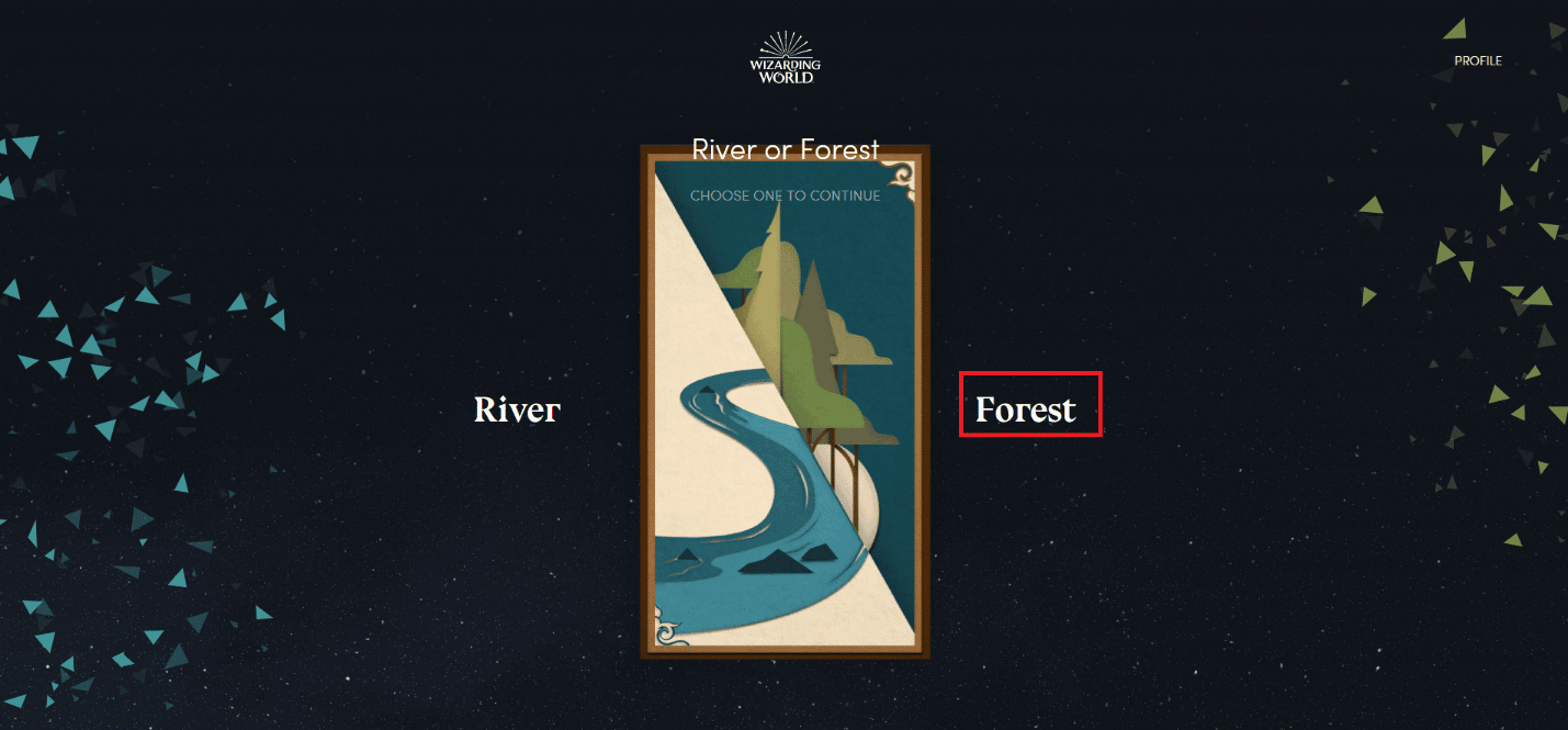 Alege Forest | Poți relua testul Pottermore House?