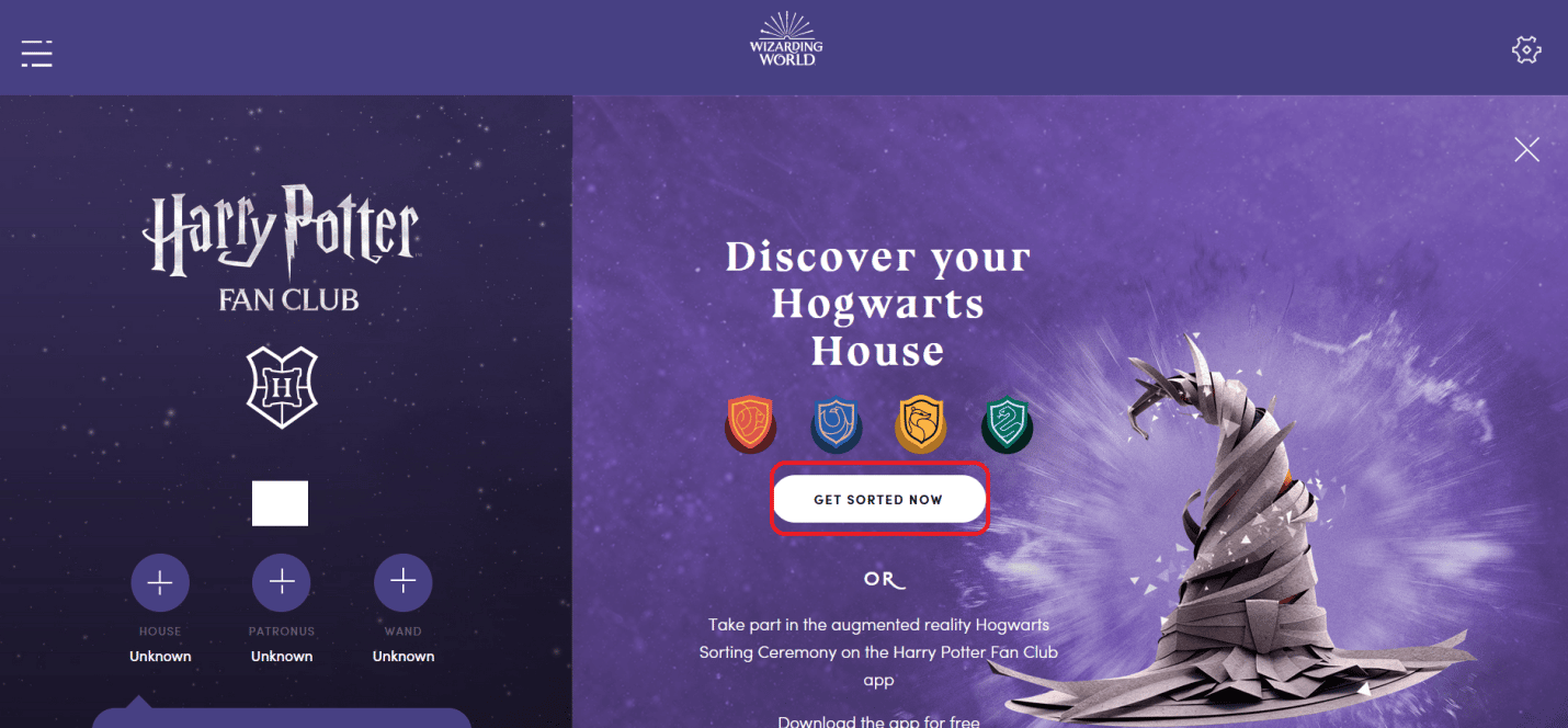 单击立即排序 |您可以重新参加 Pottermore House 考试吗？