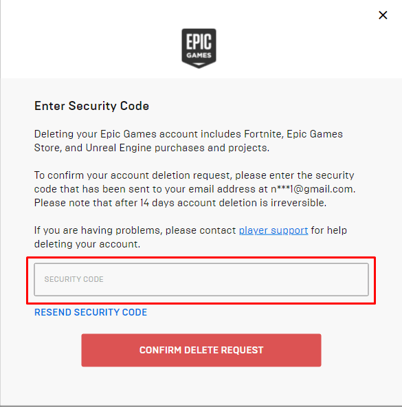 Wpisz KOD BEZPIECZEŃSTWA wysłany na zarejestrowany adres e-mail | Jak usunąć konto Fortnite na Switchu?