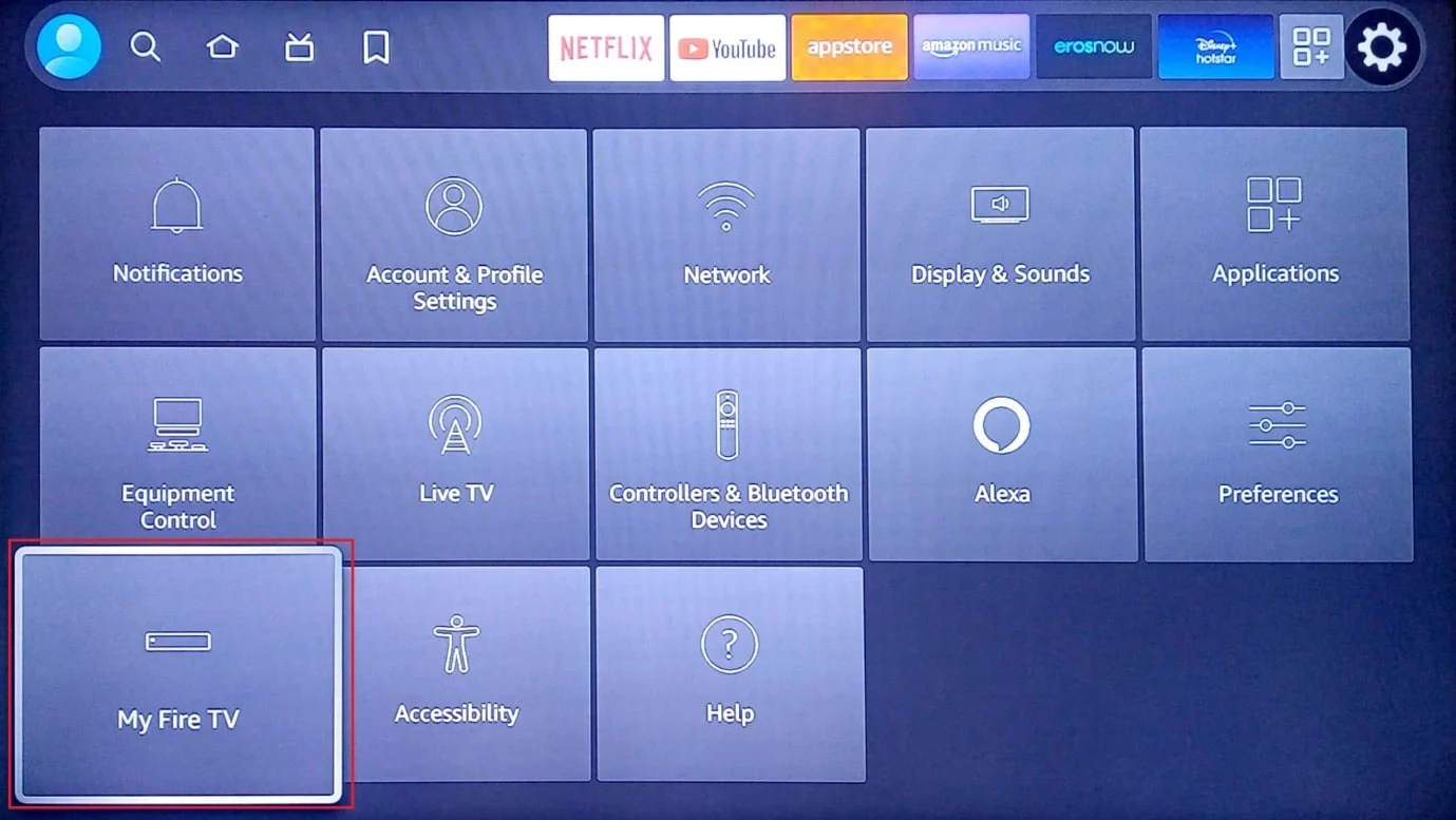 selecione meu fogo Tv. Corrigir o problema lento do Amazon Fire Stick