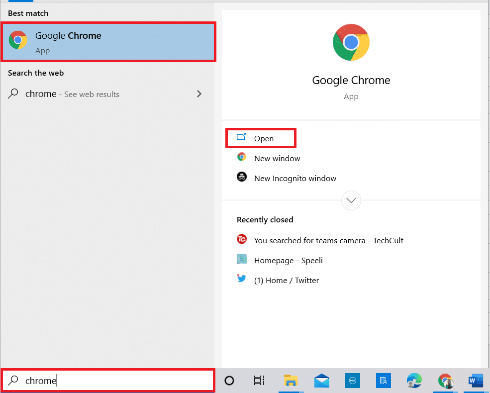 เปิด Google Chrome