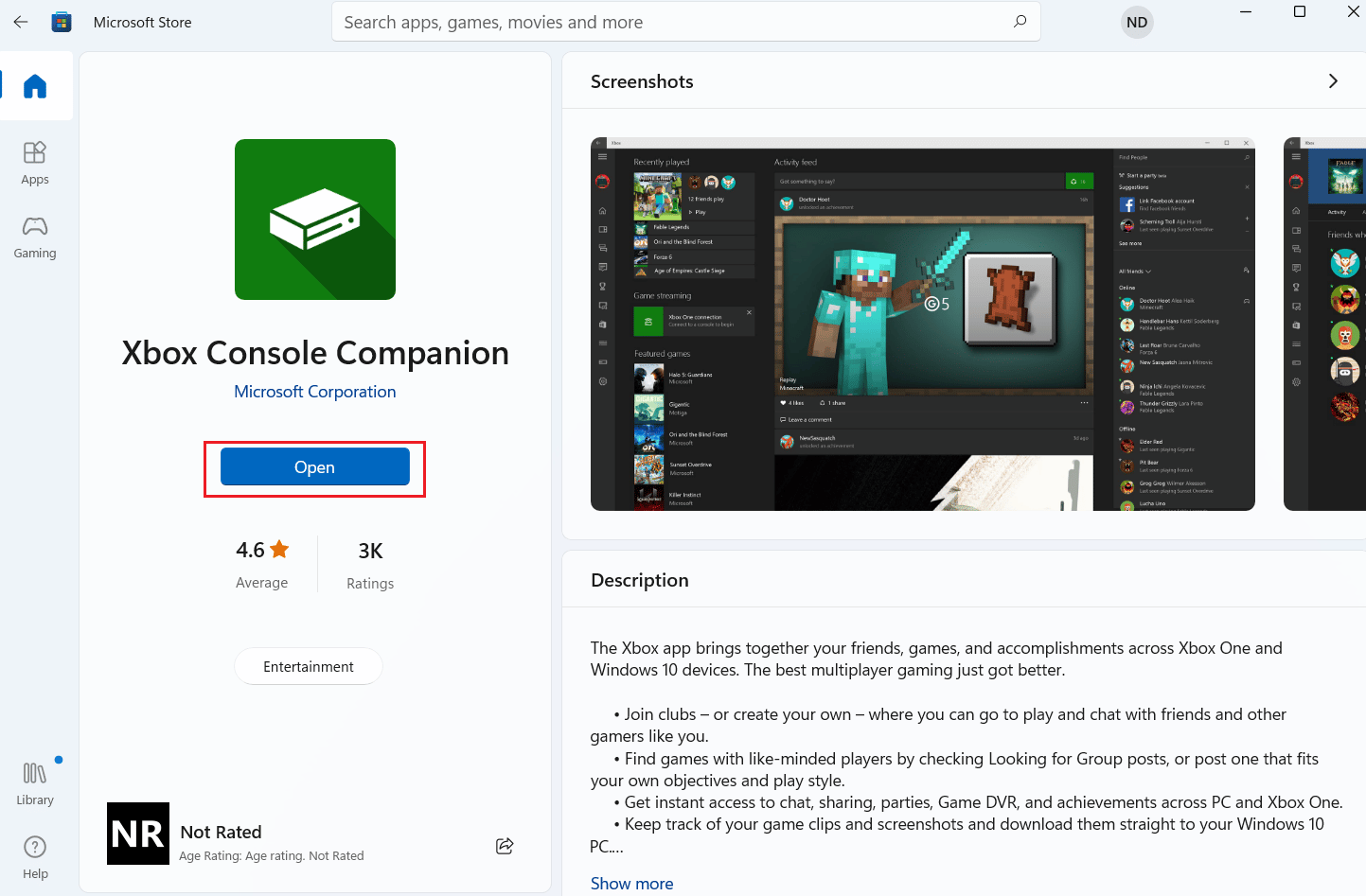 Microsoft Store – Suchen Sie nach Xbox Console Companion – Öffnen Sie | So ändern Sie Ihr Profilbild in der Xbox App | Xbox Gamerpic kann nicht angepasst werden