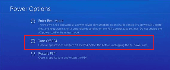 éteindre la playstation ps4