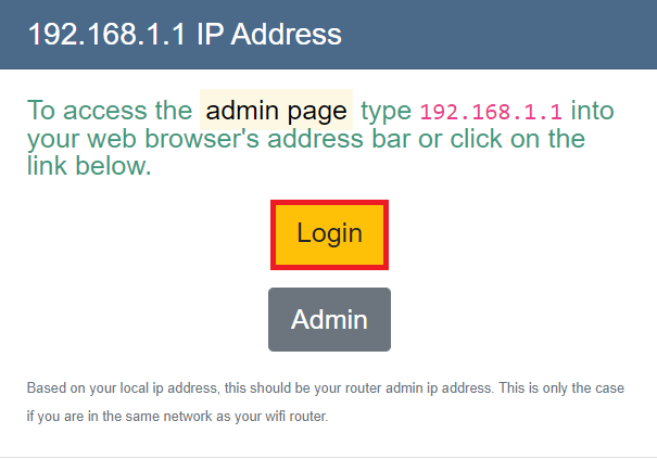 Melden Sie sich mit den Router-Anmeldeinformationen an