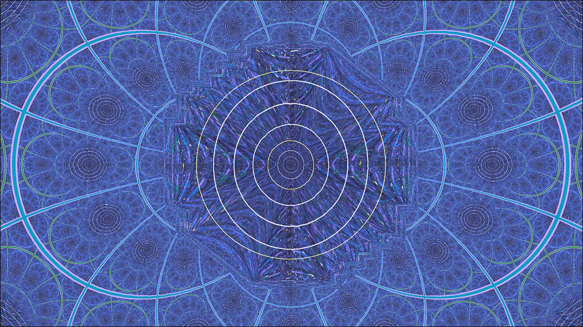 Una visualización de música similar a un fractal creada por el complemento Milkdrop para Winamp.