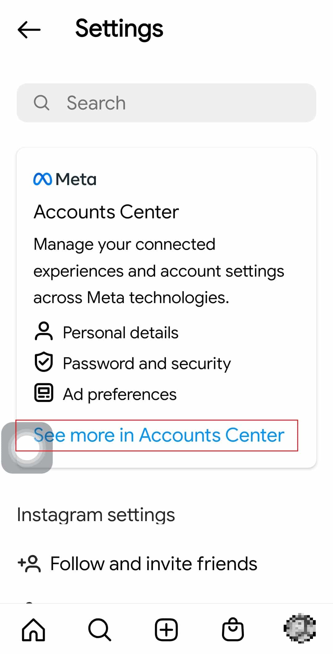 toque em ver mais no centro de contas. Como excluir sua atividade no Instagram