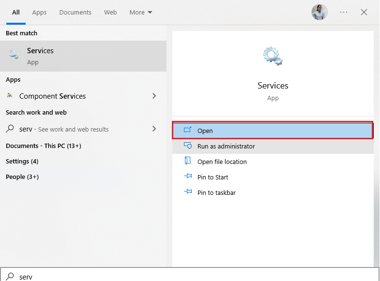 Öffnen Sie die Dienste-App. Fix Intel Wireless AC 9560 funktioniert nicht