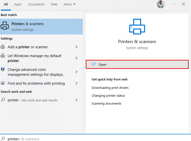 abrir Configuración del sistema de impresoras y escáneres