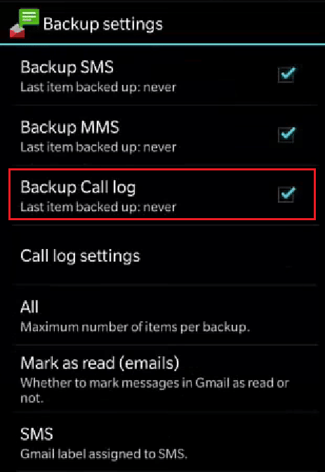 Attivare l'interruttore per il registro delle chiamate di backup | Come visualizzare la cronologia delle chiamate telefoniche su Google