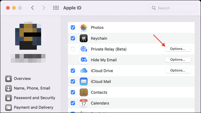 Accedi alle impostazioni di Private Relay su macOS