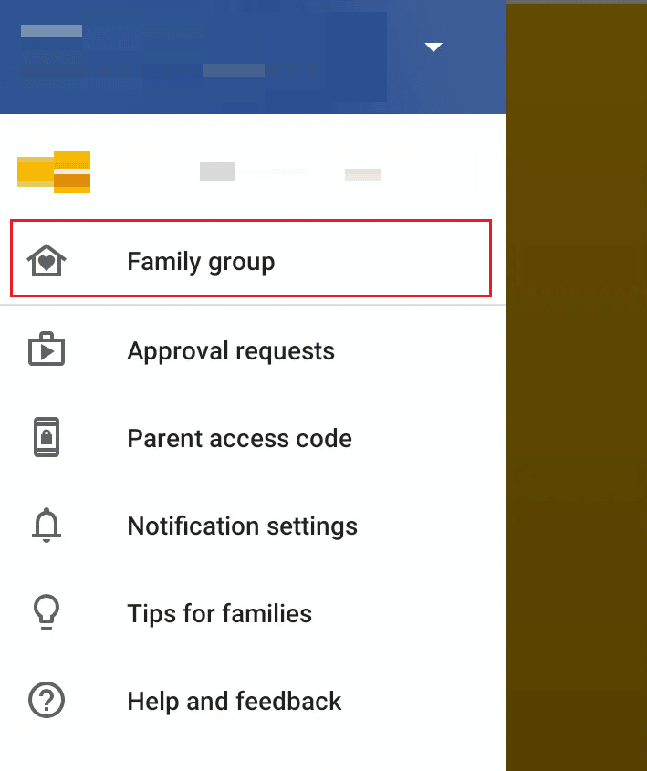 Toca la opción Grupo familiar | ¿Qué es el Plan familiar en YouTube Premium? | abandonar el grupo familiar de Google