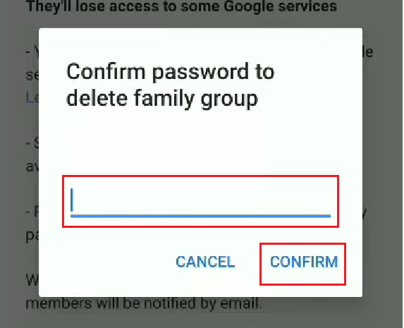 Wprowadź swoje hasło i dotknij POTWIERDŹ, aby pomyślnie usunąć grupę