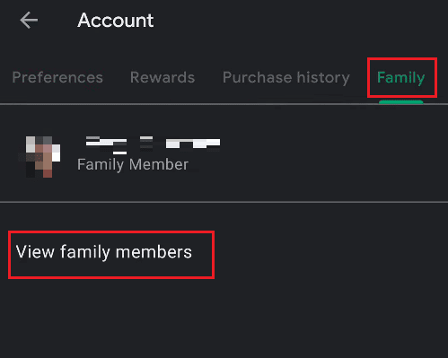 Нажмите «Аккаунт» — «Семья» — «Просмотреть членов семьи».