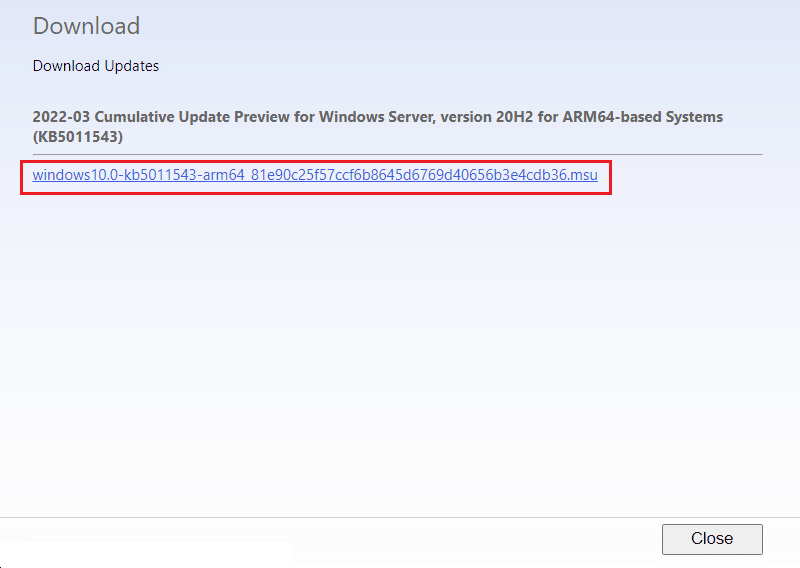 haga clic en el enlace de descarga para descargar las actualizaciones en el Catálogo de actualizaciones de Microsoft. Solucionar el error 0x800705b3 en Windows Update