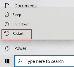 Faceți clic pe restart