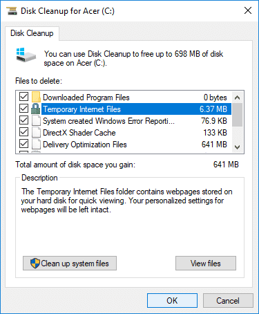 Rulați Disk Cleanup. Fix C Drive continuă să se umple fără niciun motiv