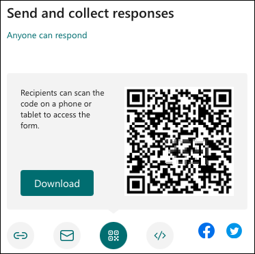 Codice QR di Microsoft Forms